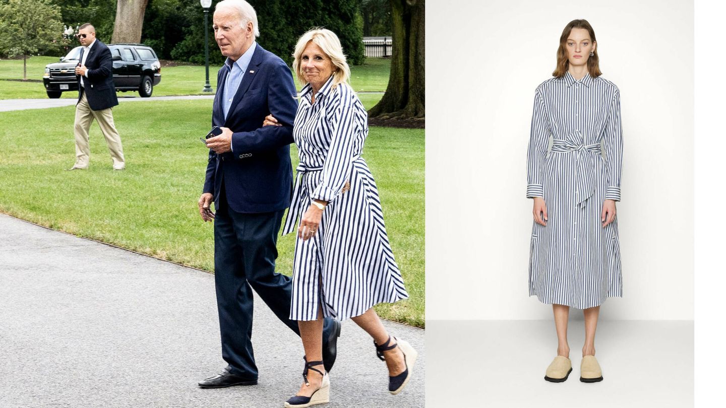 Los Biden (Cordon Press) y el vestido de Max Mara (Zalando)