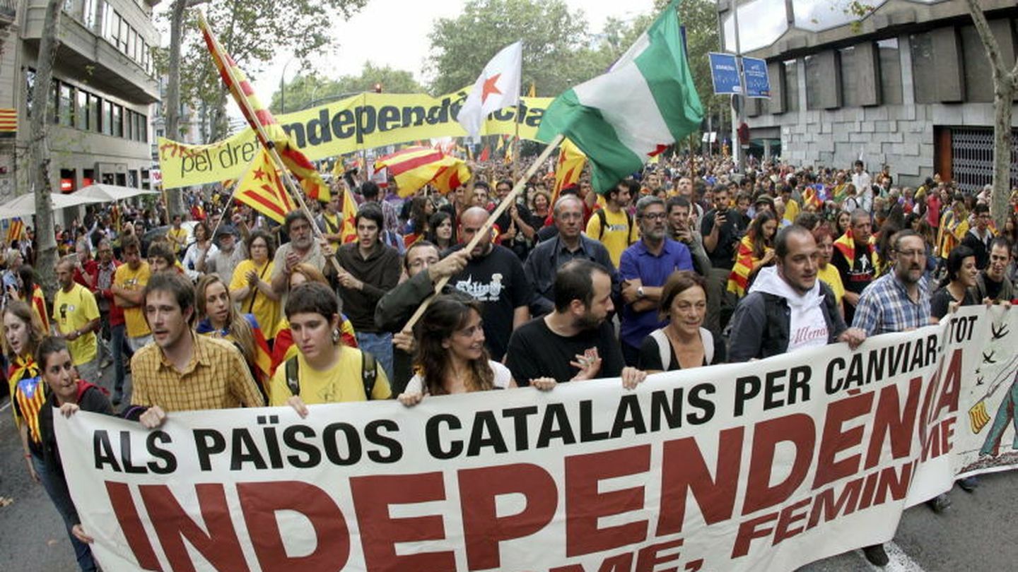 Manifestación de la diada nacional de catalunya