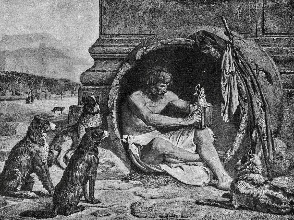 Foto: Contrariamente a lo que se cree, Diógenes abogaba por vivir sin pertenencias. (iStock)