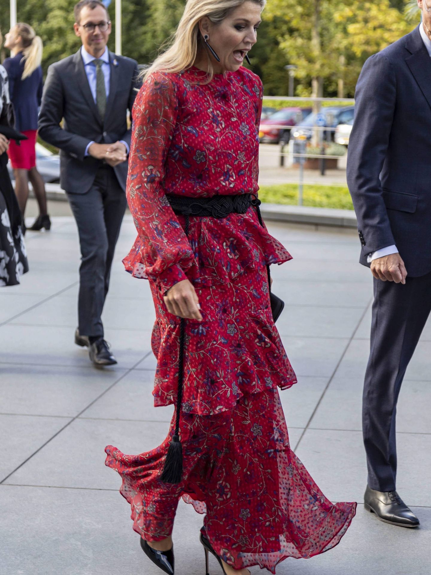La reina Máxima con el vestido de Rebecca Ravenel. (Cordon Press)