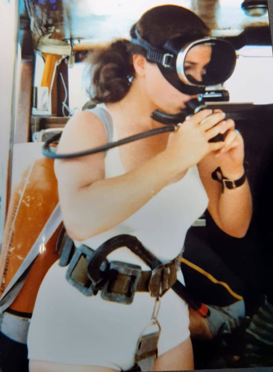 Higueras aprendió a bucear en la armada en 1968. (Foto: Lola Higueras)
