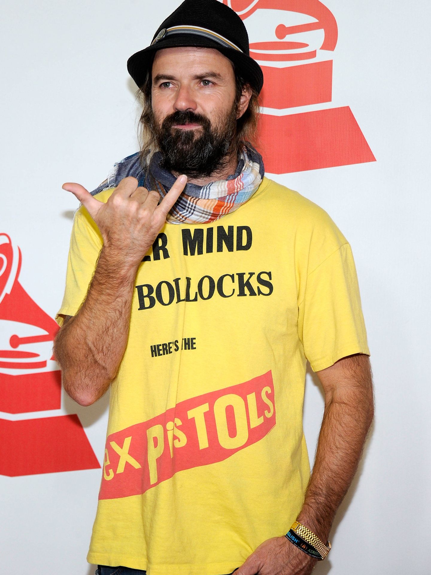 El cantante de Jarabe de Palo, luciendo camiseta de los Sex Pistols. (Getty)
