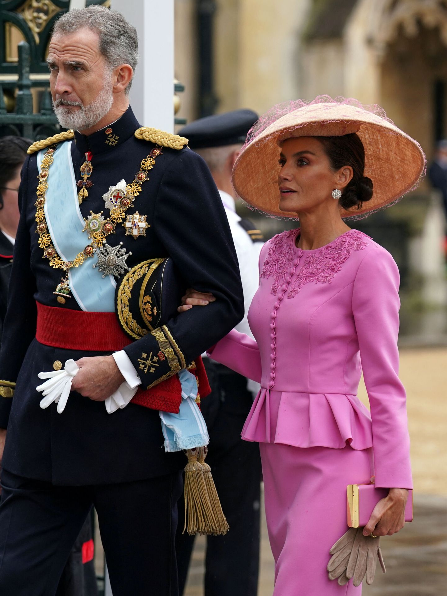 Don Felipe y doña Letizia en la coronación de Carlos III. (Reuters)