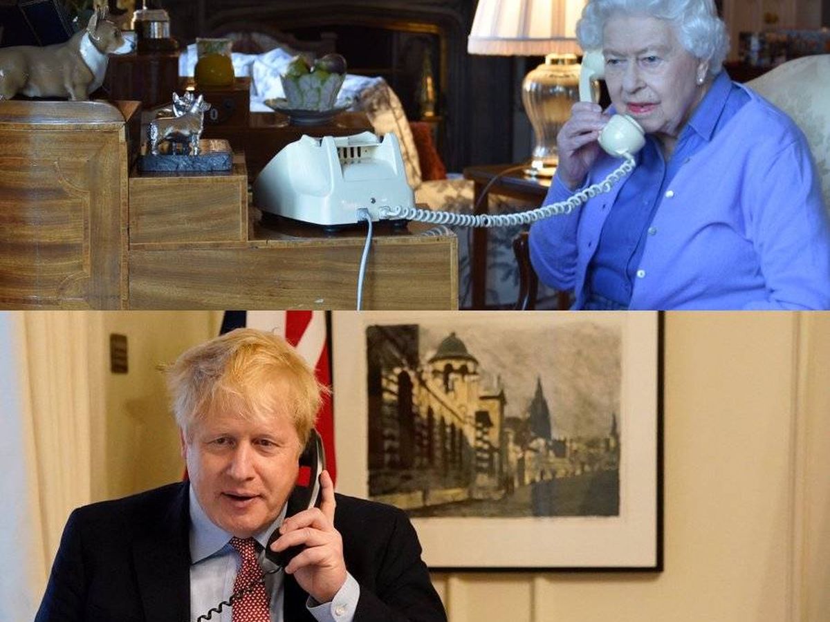 Foto: Fotos de la charla entre Boris y la reina. (Casa Real)
