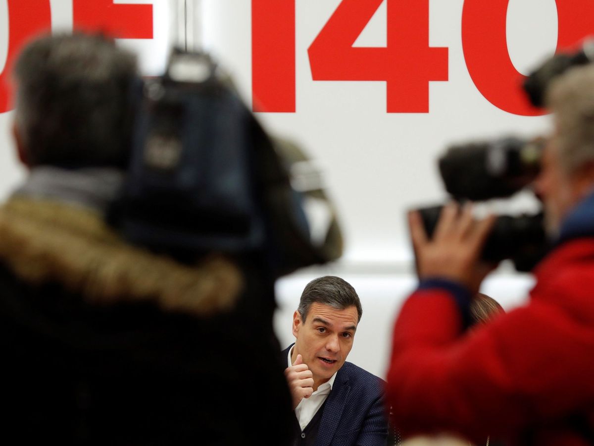 Foto: Pedro Sánchez, este 11 de noviembre en la reunión de la ejecutiva del PSOE, en Ferraz. (EFE)