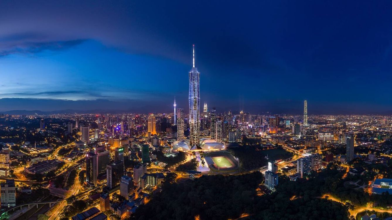 Foto: Con 678,9 metros de altura y 118 pisos, Merdeka 118 será el segundo edificio más alto del mundo. (Fender Katsalidis)