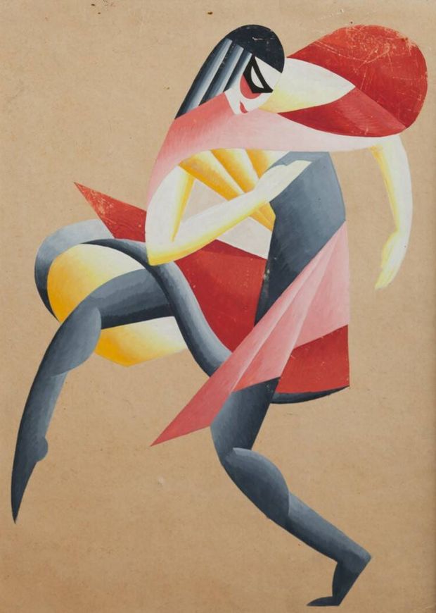 Vadym Meller, boceto para la coreografía 'Máscaras'. © Museo Nacional Thyssen-Bornemisza