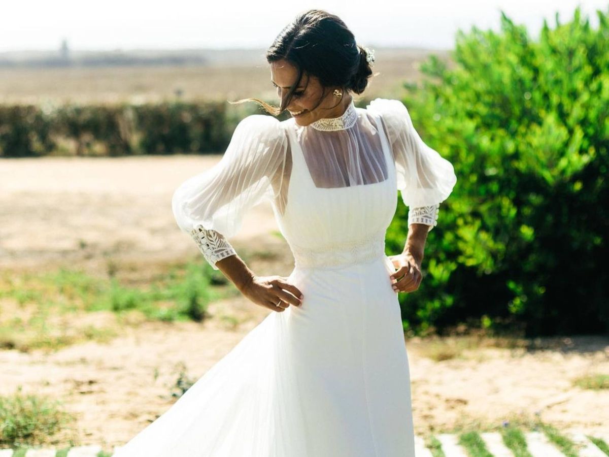 Foto: El vestido de novia de Sara. (Instagram/ @iza.van. Foto/ @queragura)