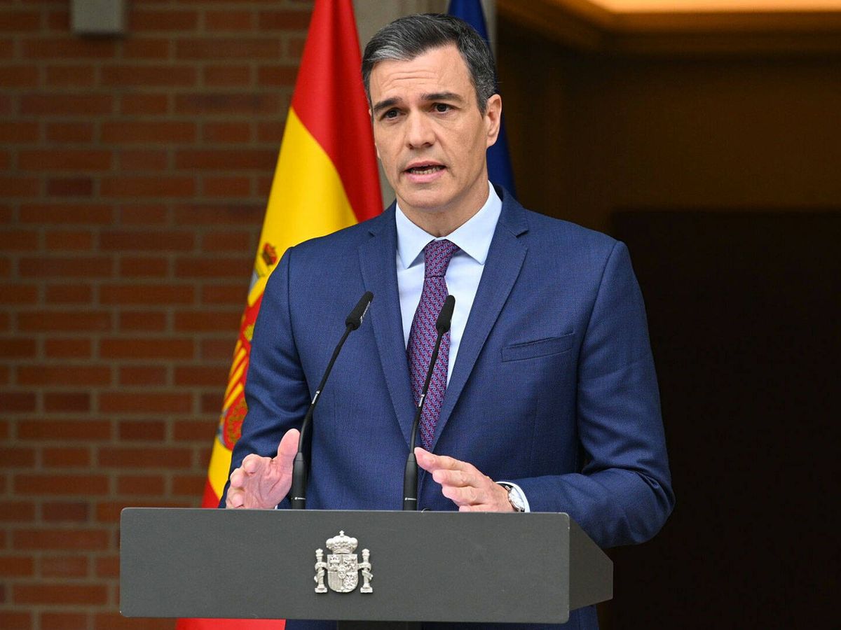 Foto: Pedro Sánchez, durante el anuncio del adelanto electoral. (EFE)