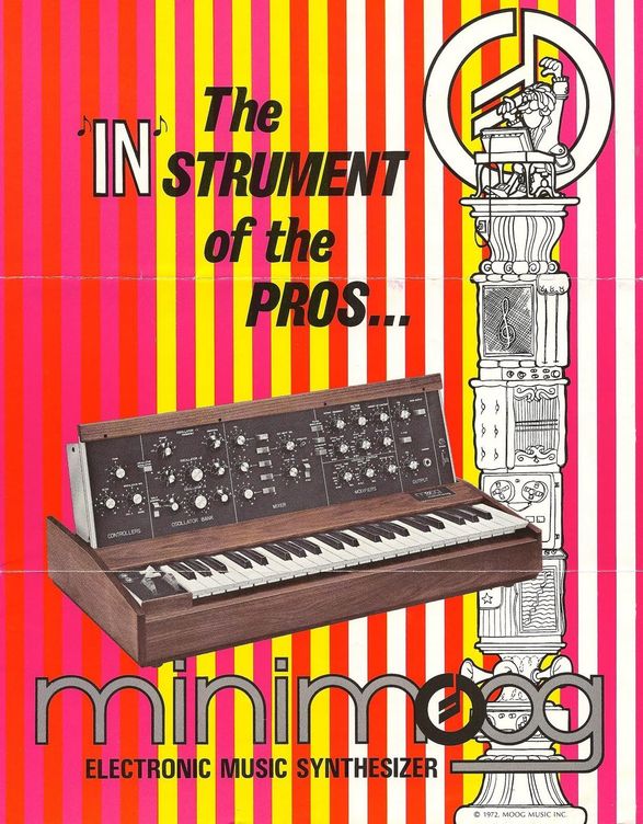 Publicidad de un sintetizador, años 1970.