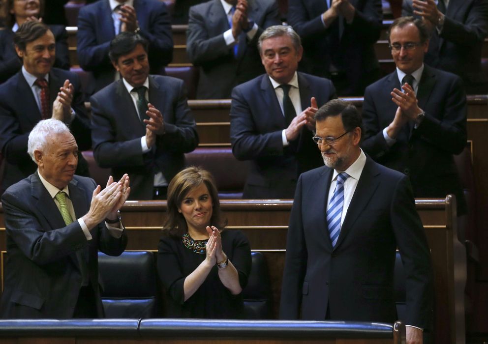 Foto: Mariano Rajoy tras su intervención (Reuters)