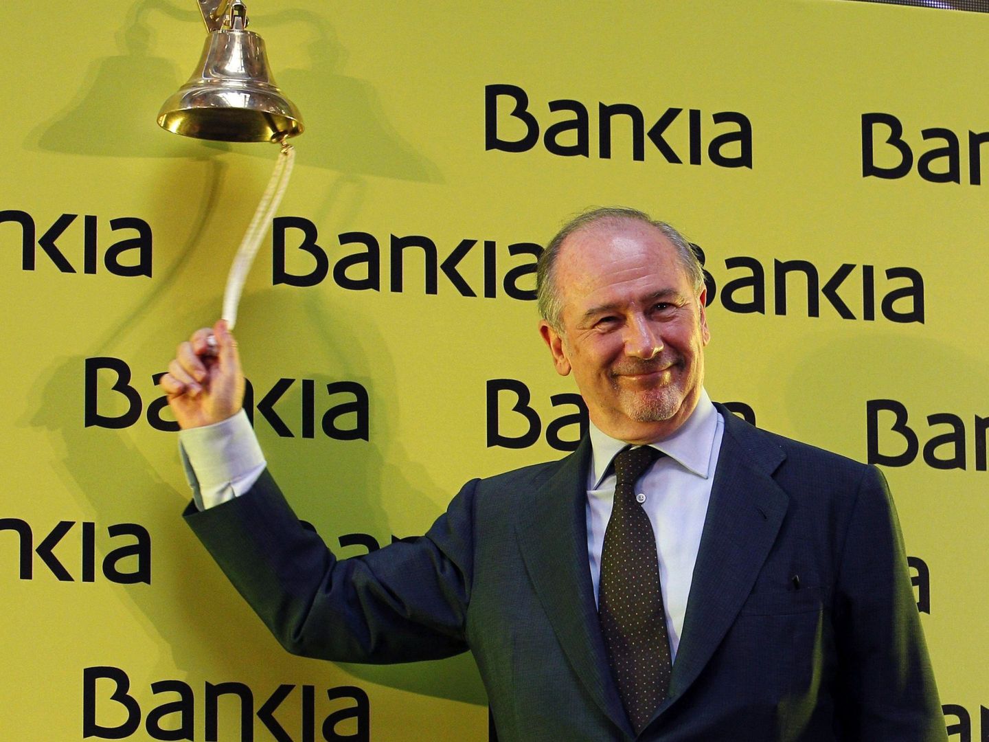 El expresidente de Bankia, Rodrigo Rato, en la salida a bolsa. (EFE)