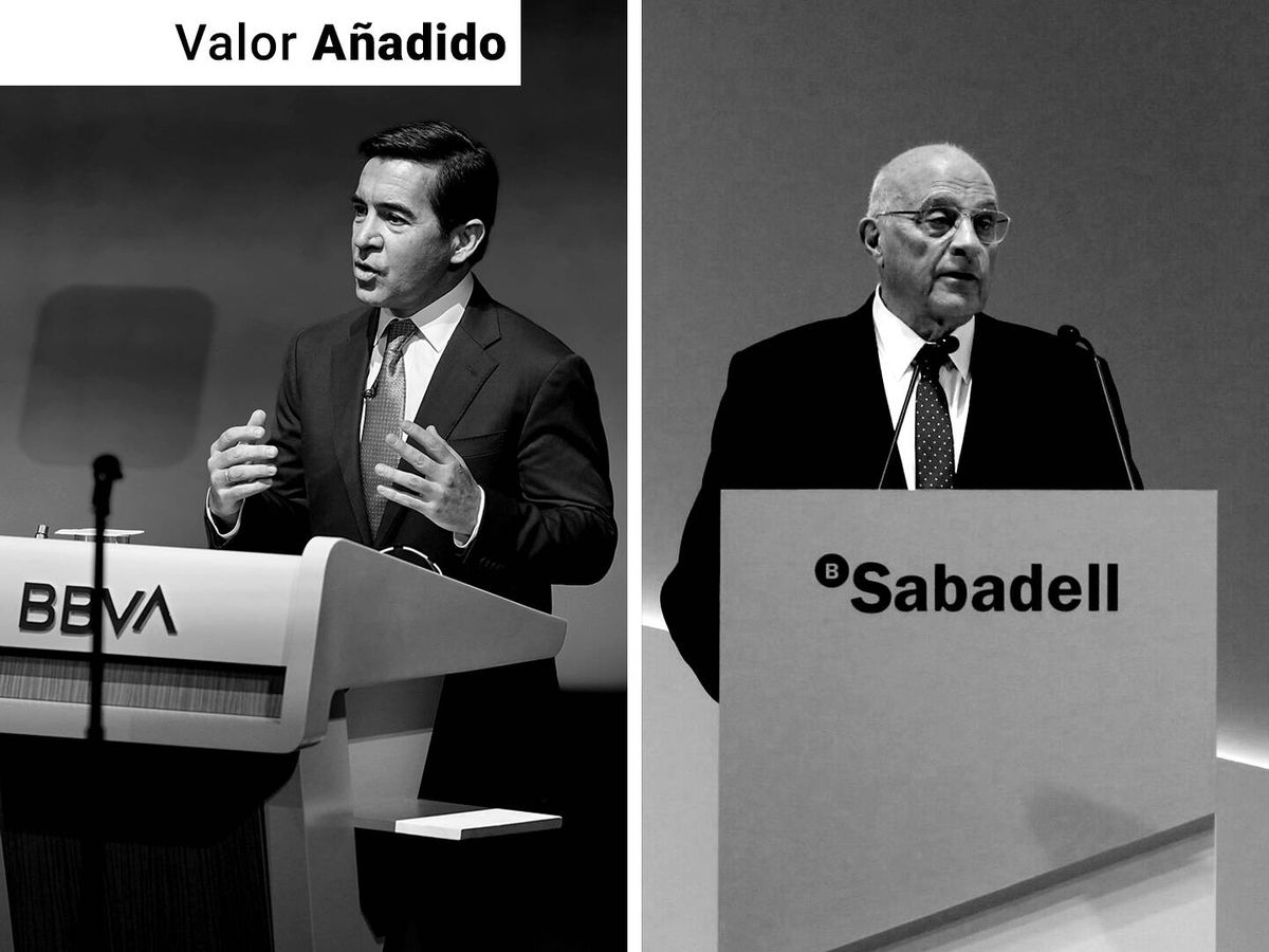 Foto: Carlos Torres, presidente de BBVA, y Josep Oliu, presidente de Sabadell. (EC/H. Bilbao/Morell)