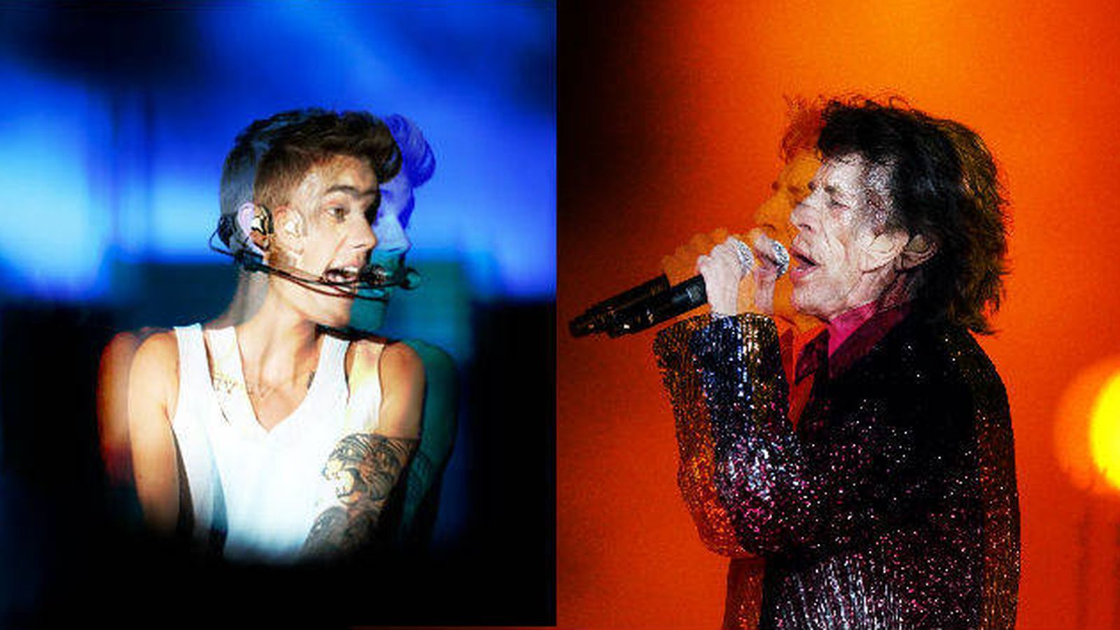 Foto: Justin Bieber y Mick Jagger. (Reuters)