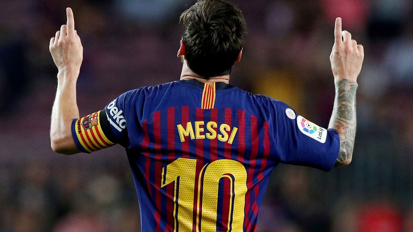 Messi, en plena celebración de gol. (Reuters)