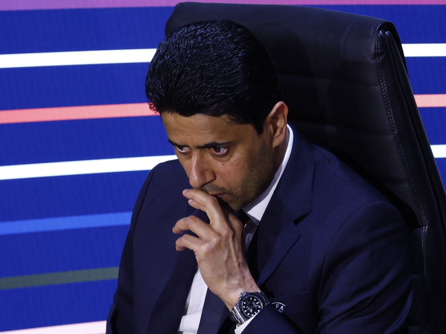 Al-Khelaïfi, en el Congreso de la UEFA. (Reuters/Gonzalo Fuentes)