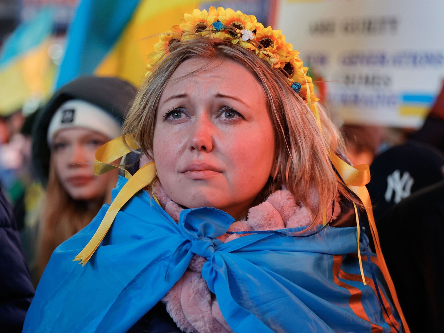 Imágenes de una concentración a favor de Ucrania en Nueva York. (J. Szenes)