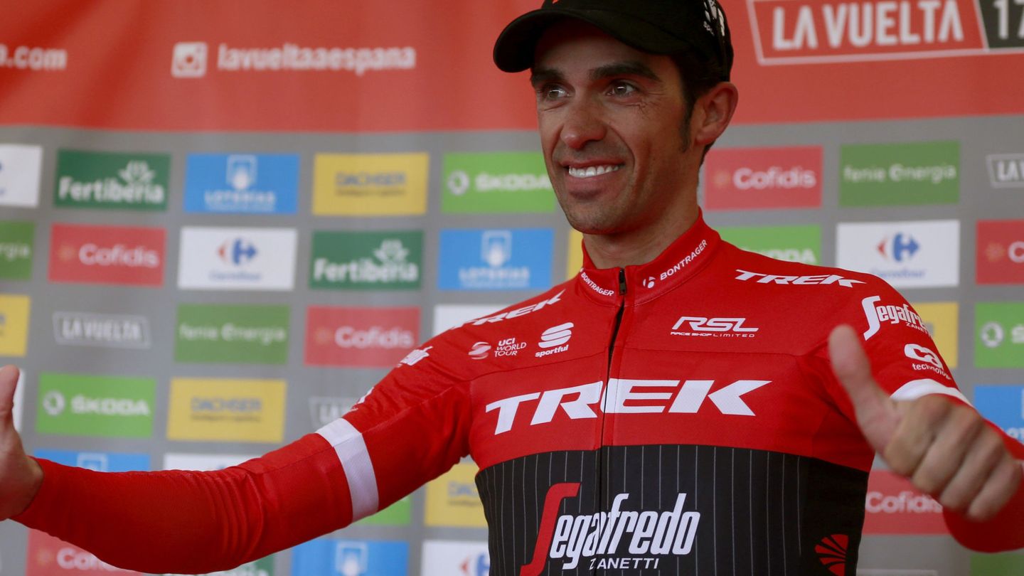 Alberto Contador se subió, por fin, al podio como ganador de etapa en la Vuelta a España 2017. (EFE)